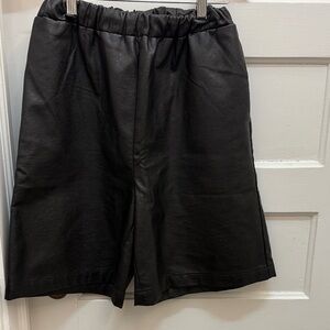 Black Faux Leather Shorts